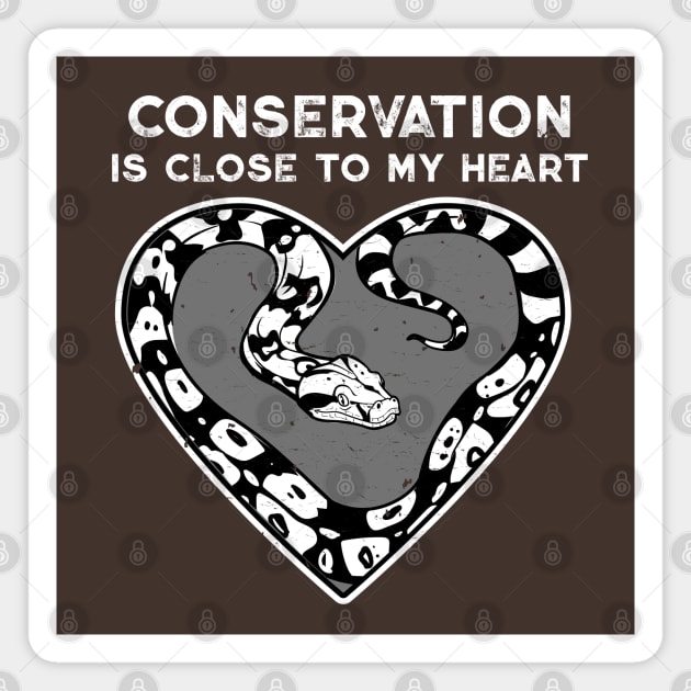 Boa Constrictor Conservation Heart Magnet by Peppermint Narwhal